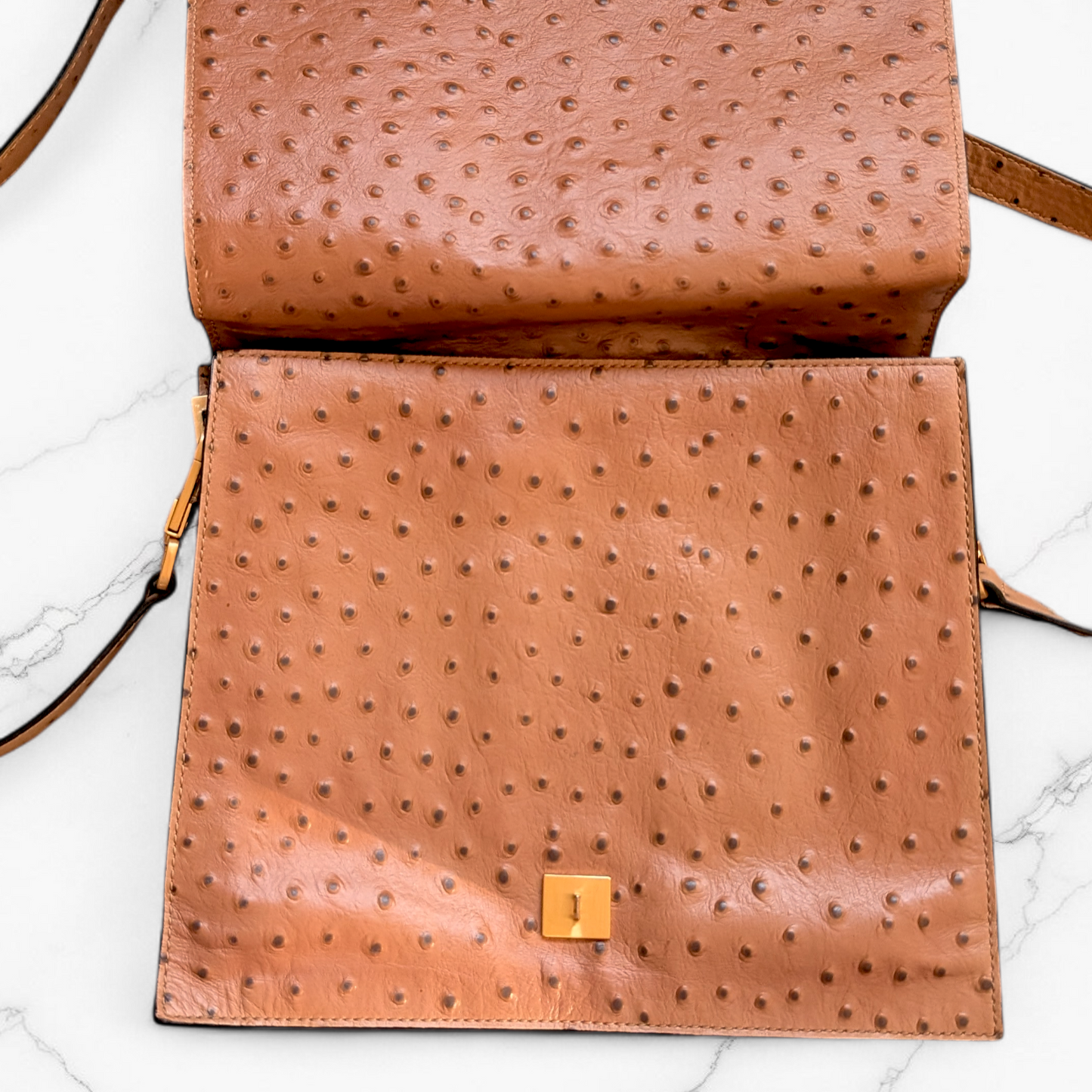 Archival Karen Millen Tan Leather Crossbody Satchel