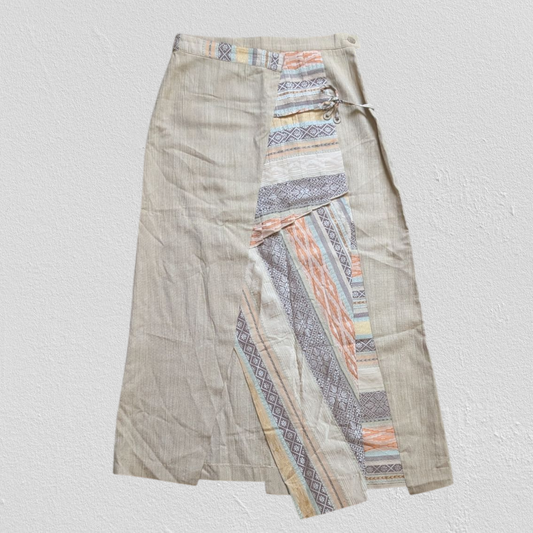 90's Beige Patchwork Skirt