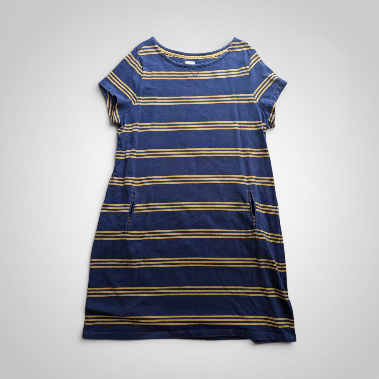 Navy & Mustard Striped Dress
