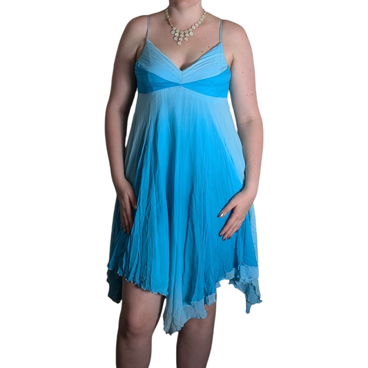 00's Blue Chiffon Dress