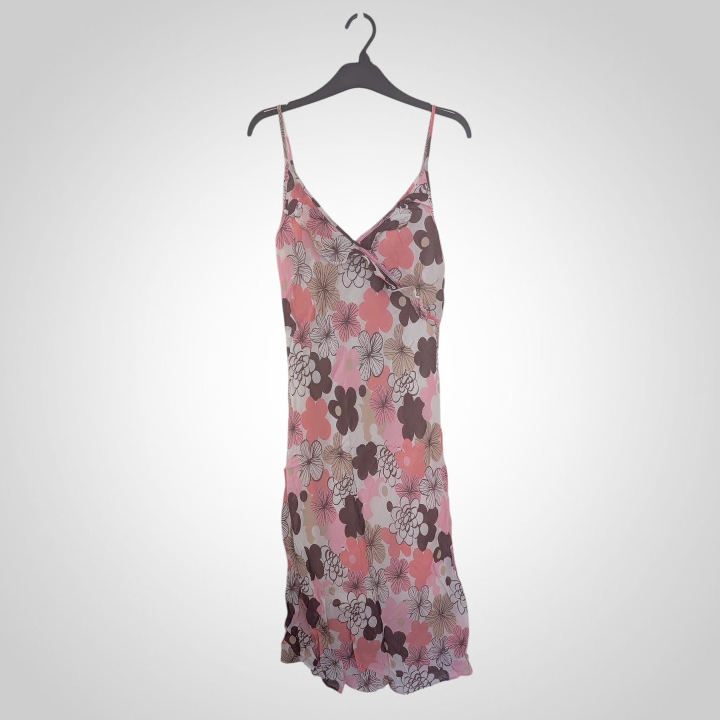 00s Floral Ruffle Midi Dress