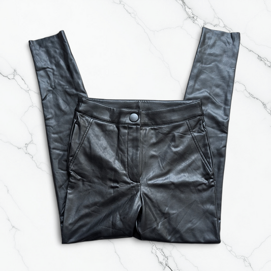 Black Faux Leather Skinny Trousers