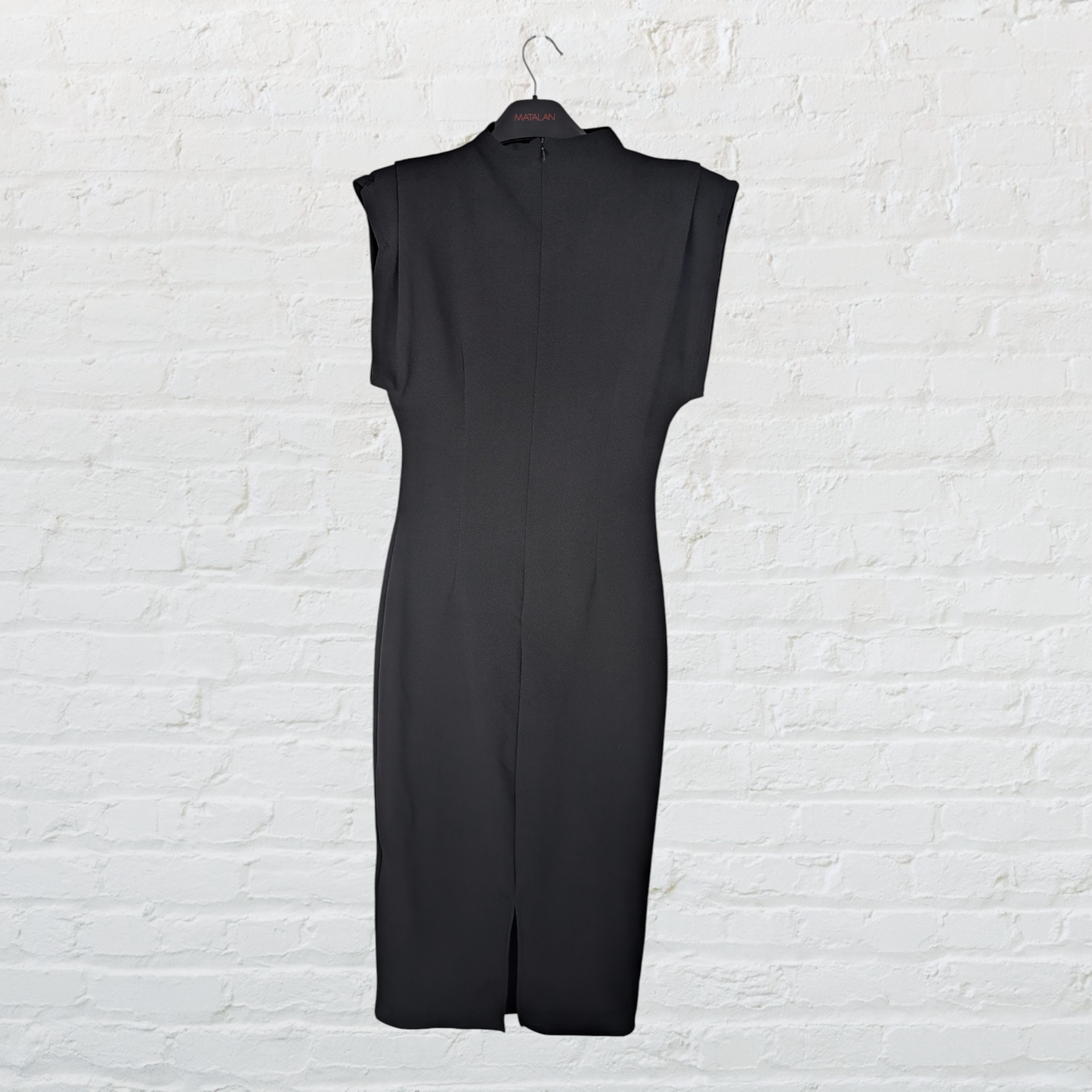 High Neck Padded Shoulder Sleeveless Maxi Dress