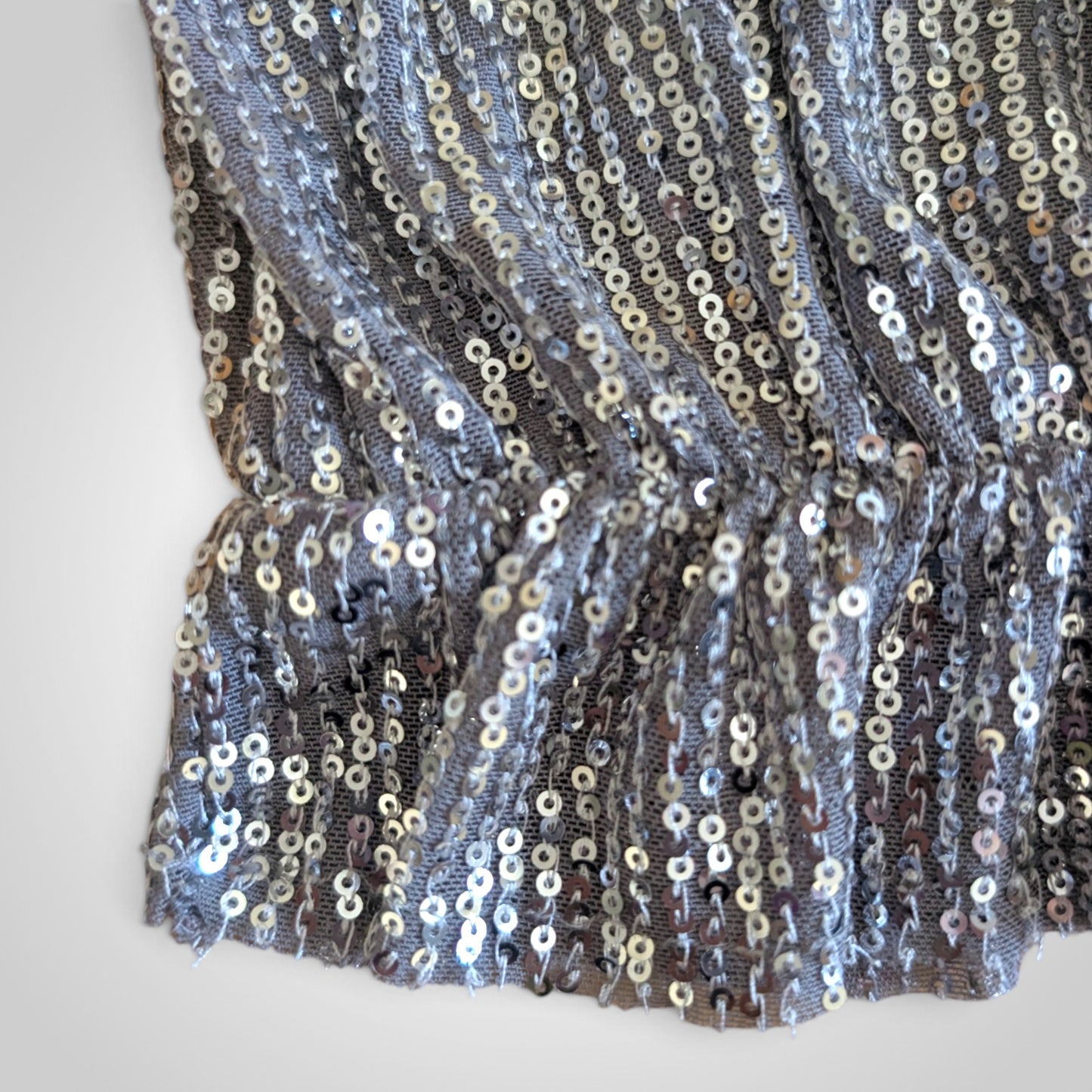 Silver Sequined Crop Top