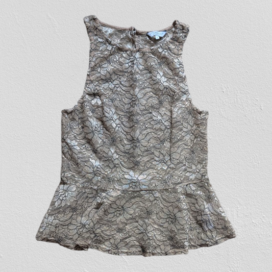 00's Champagne Lace Peplum