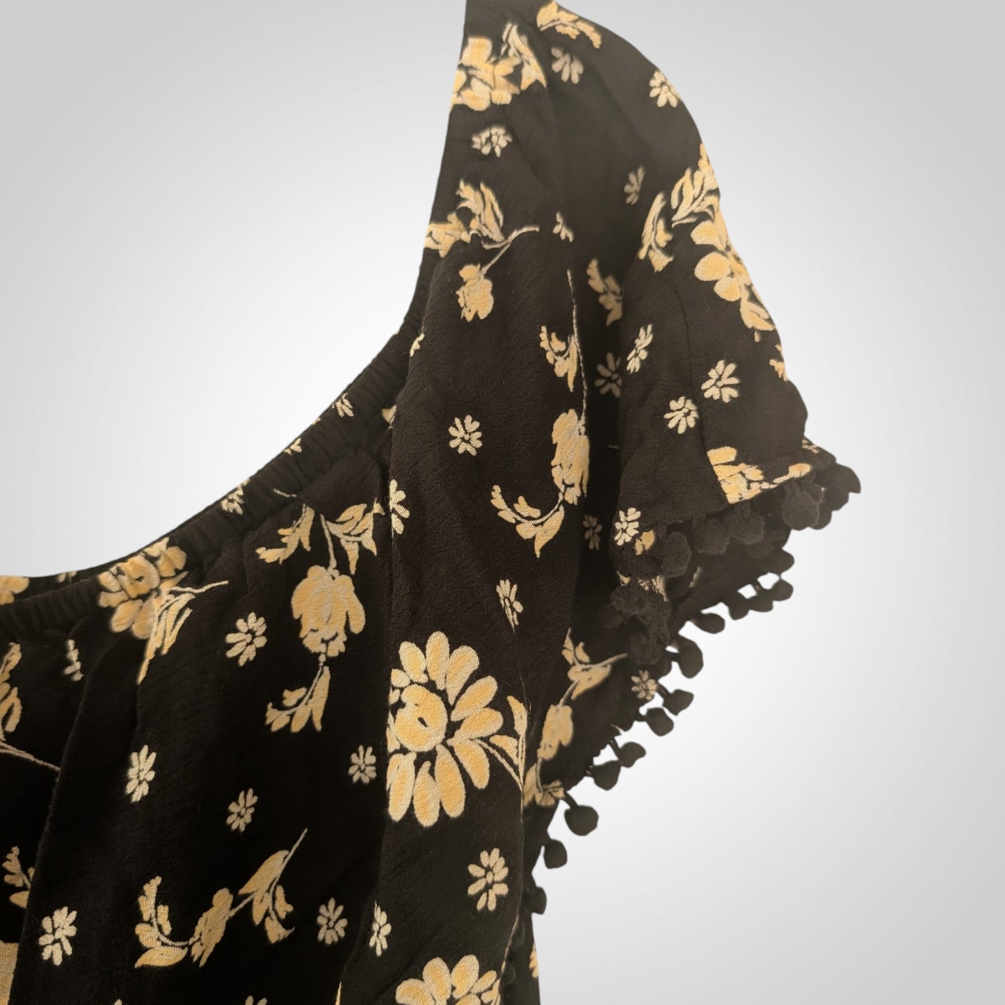 Capsule Black & Cream Floral Off The Shoulder Maxi Dress