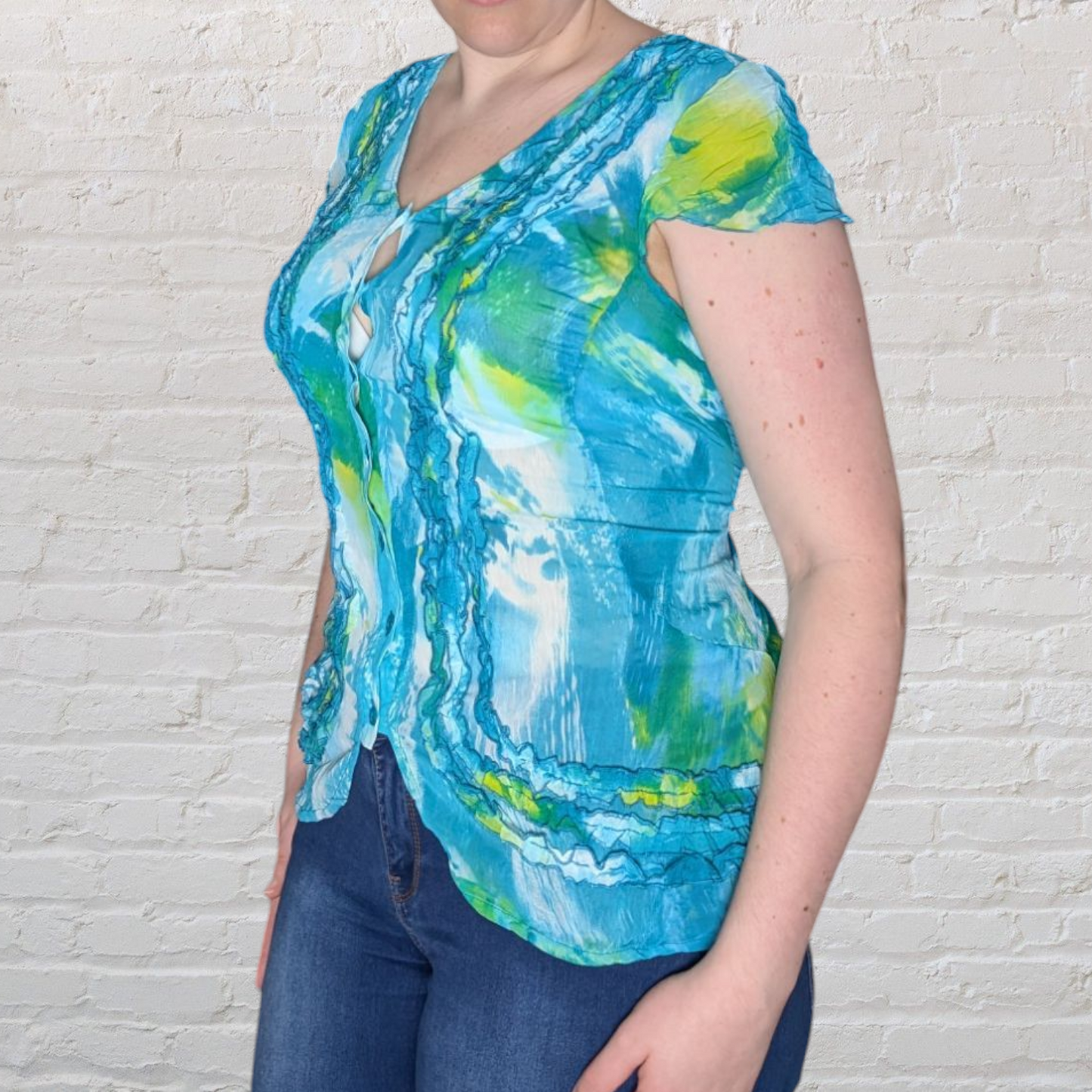 00's Turquoise Blouse