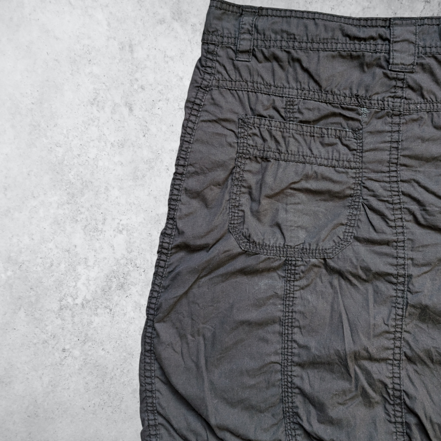 00's Black Cargo Skirt