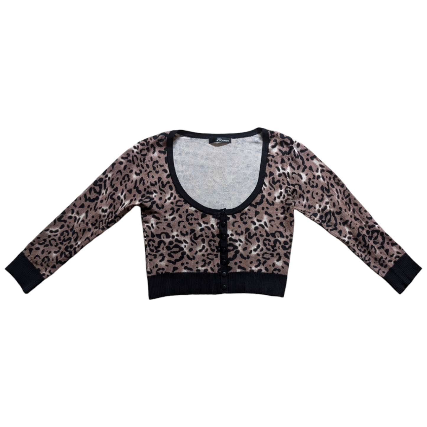 00's Jane Norman Leopard Cropped Cardigan