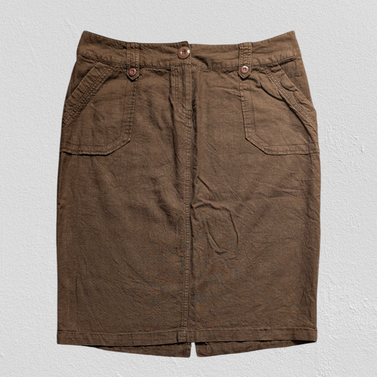Brown Linen Skirt