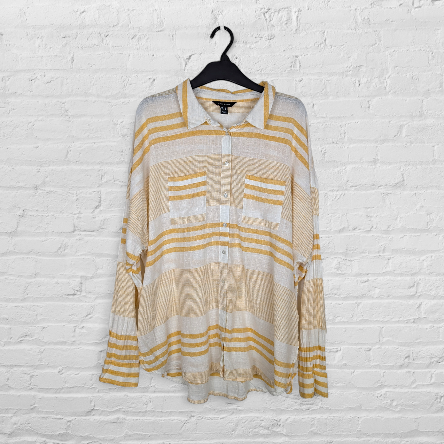 Yellow & White Striped Cotton Shirt