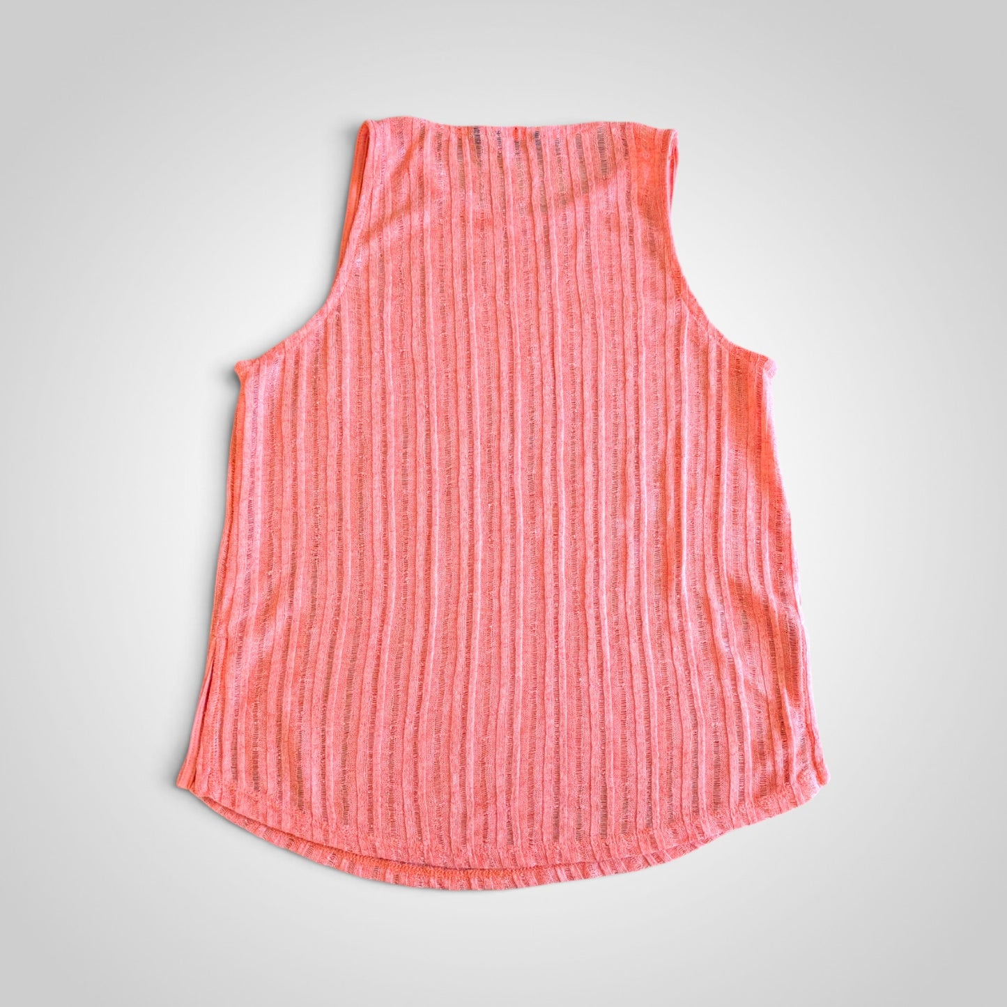Orange Textured Ribbed Knit Vest