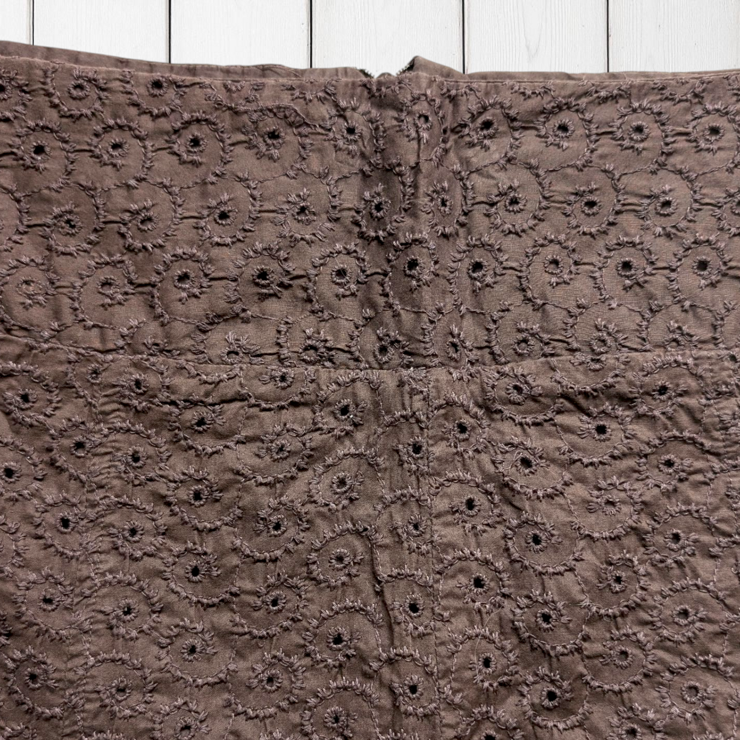 00's Brown Broderie Skirt
