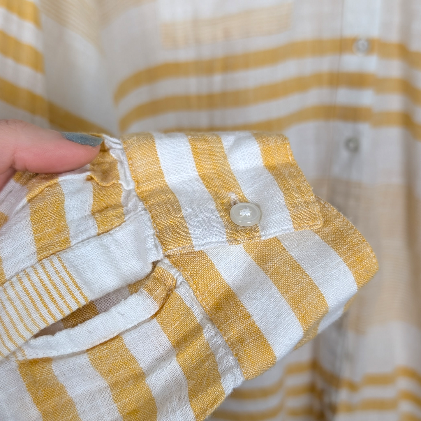 Yellow & White Striped Cotton Shirt