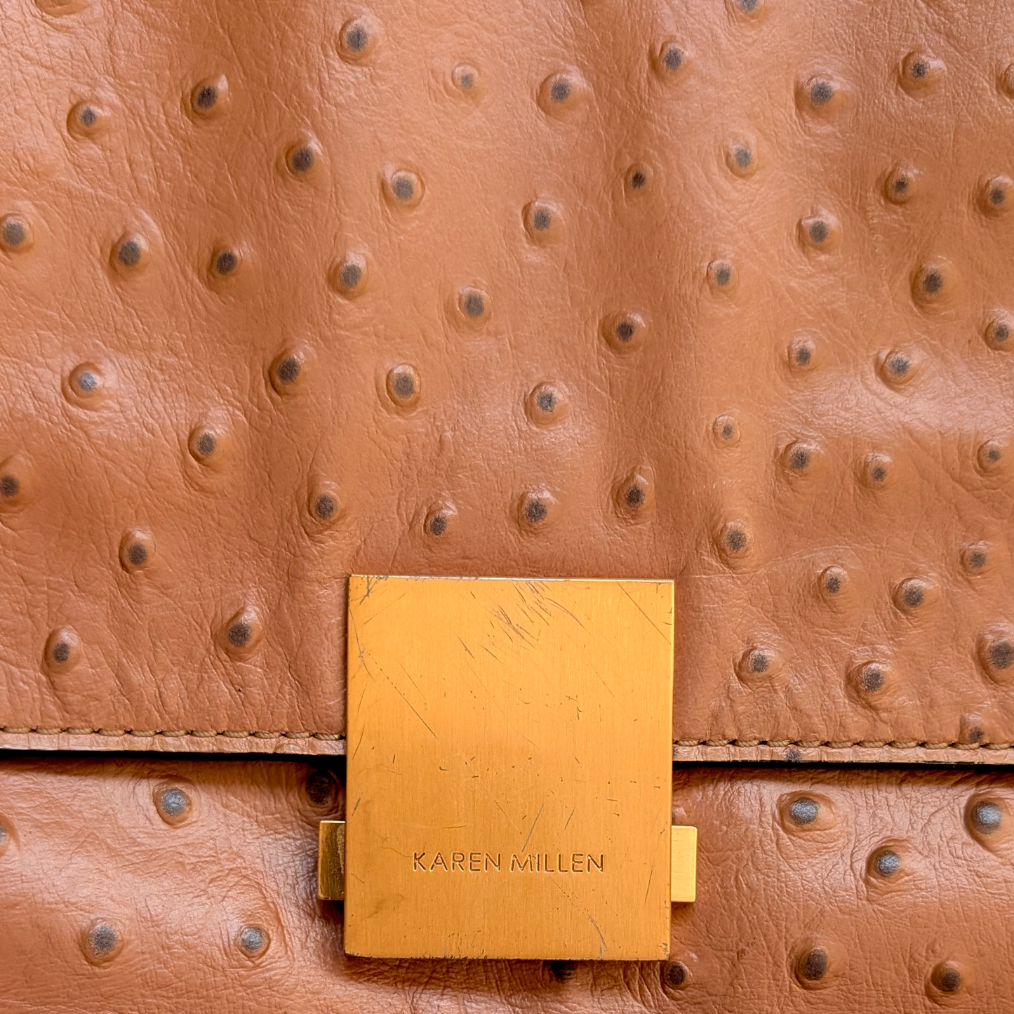 Archival Karen Millen Tan Leather Crossbody Satchel