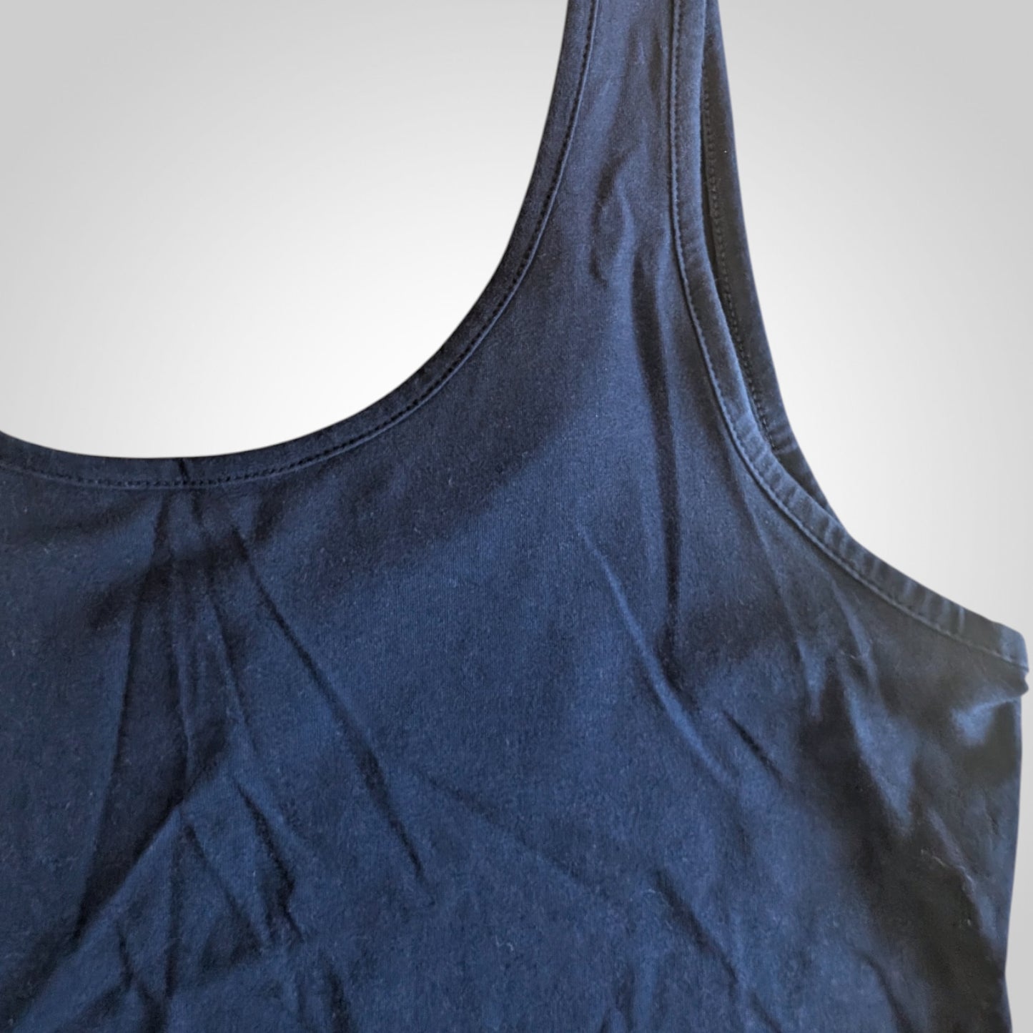 Navy Blue Thick Strap Vest Top