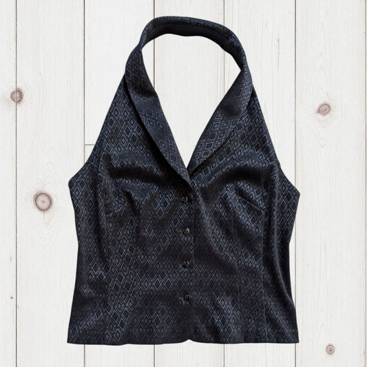 00s Black Velvet Waistcoat