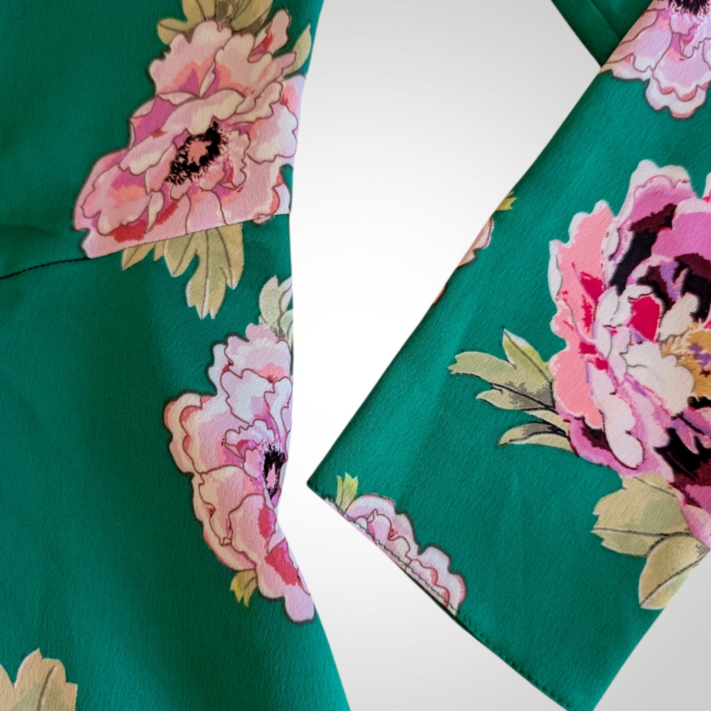 Green & Pink Floral Skater Dress