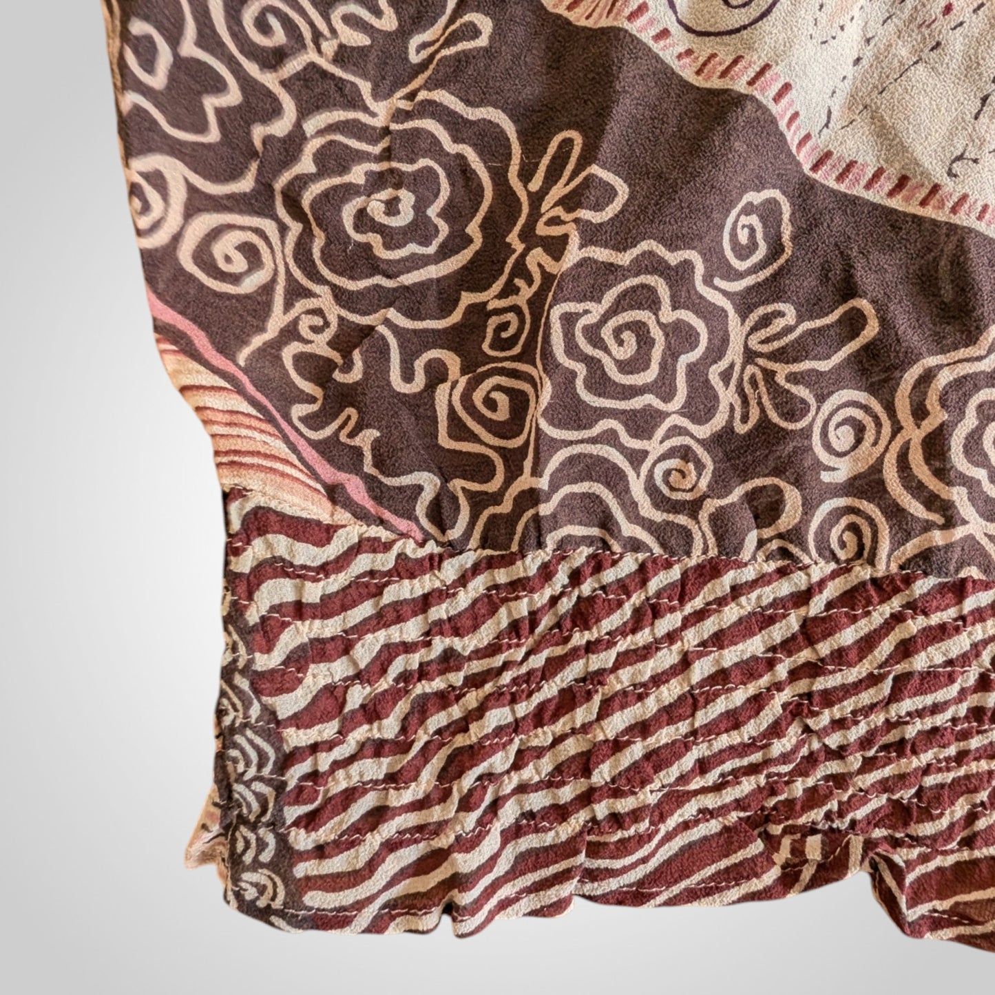 00s Boho Silk Floaty Top