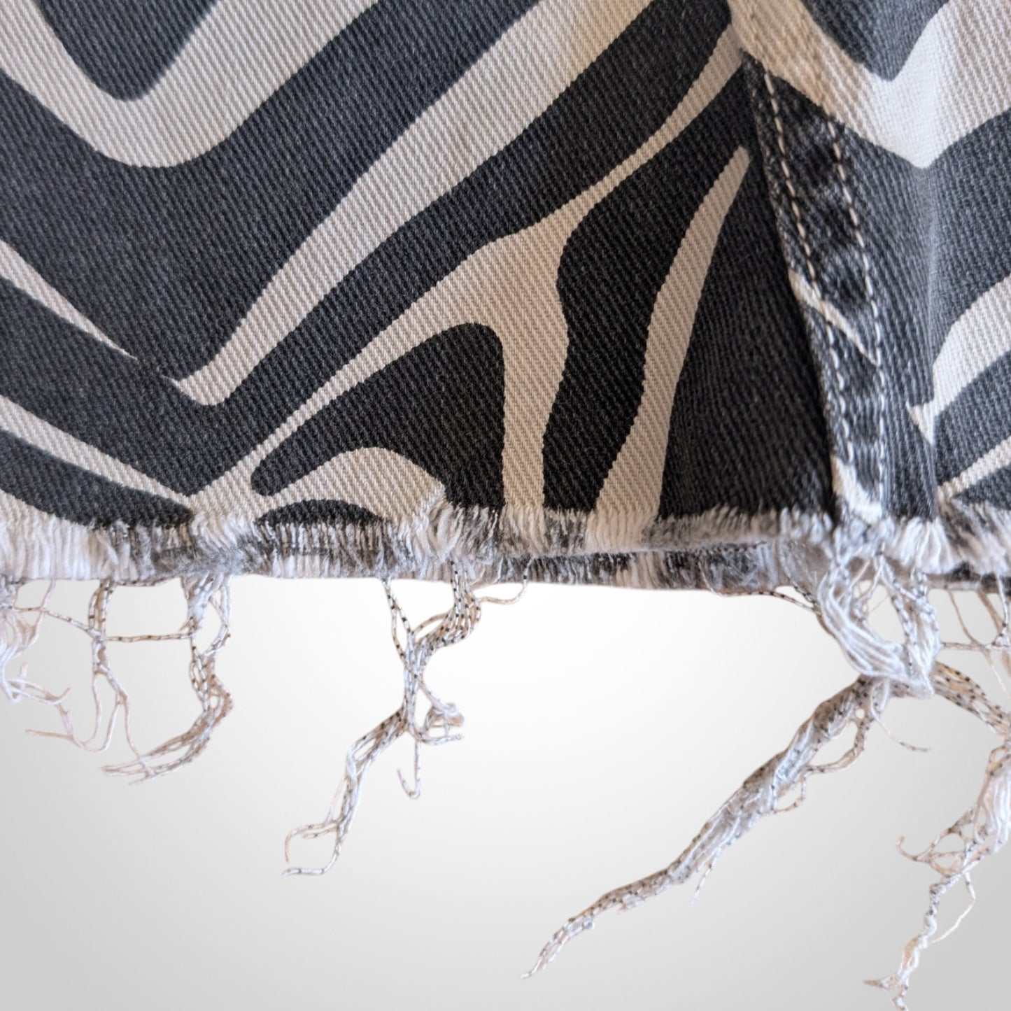 Zebra Animal Print Denim Mini Skirt