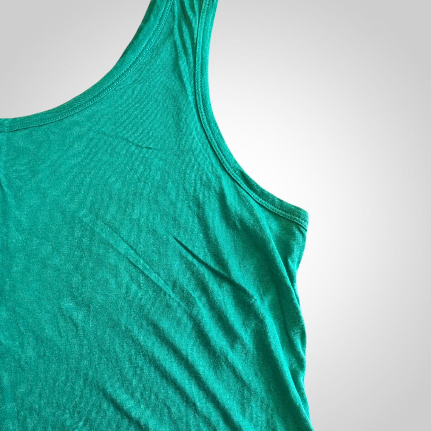 Bright Green Linen Blend Vest Top