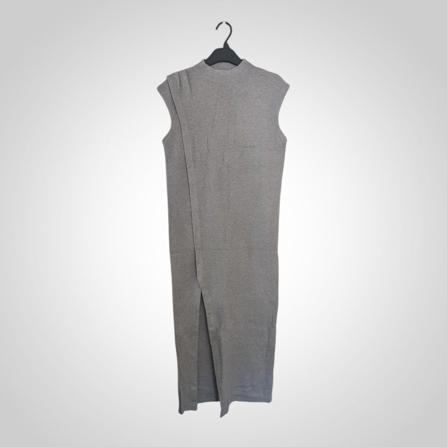 Grey High Neck Sleeveless Maxi Dress