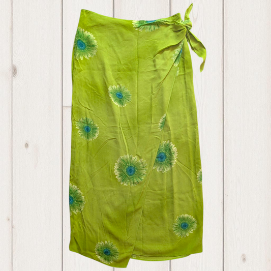 00's Green Maxi Wrap Skirt
