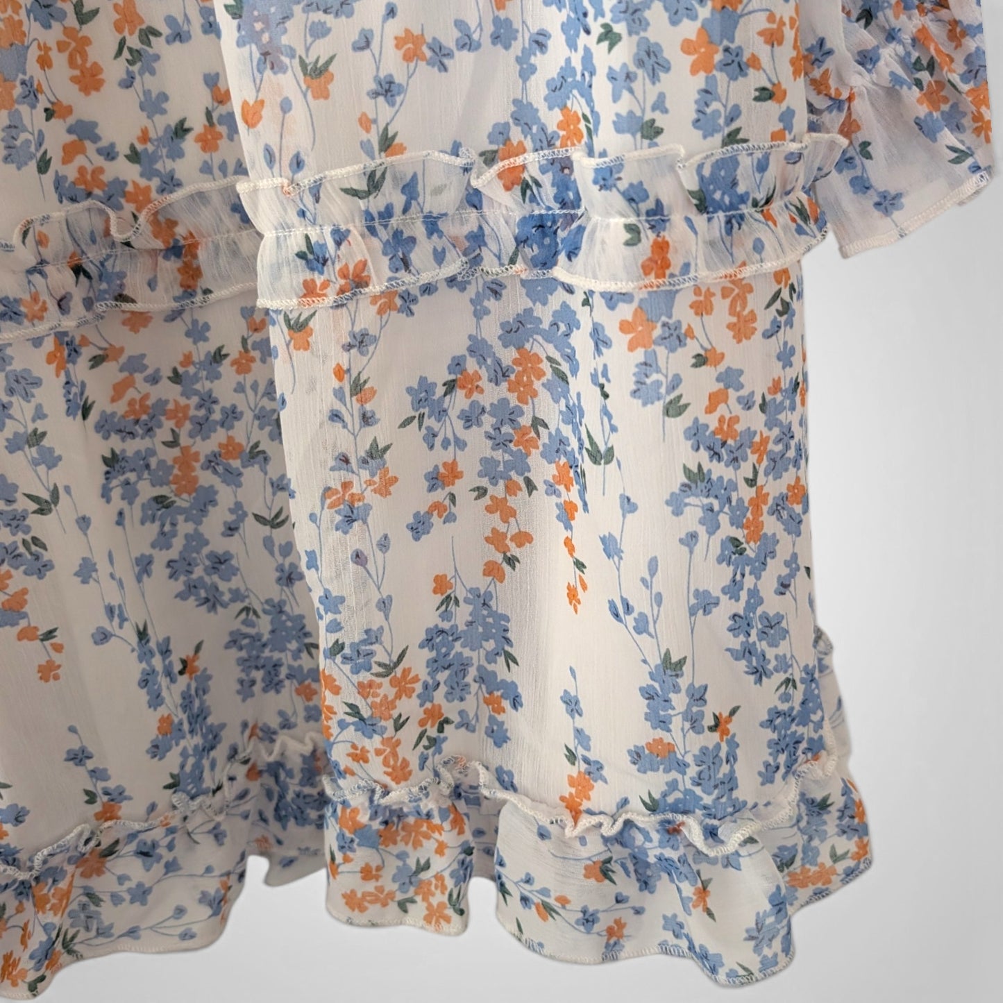 Cottagecore White Ruffle Mini Dress