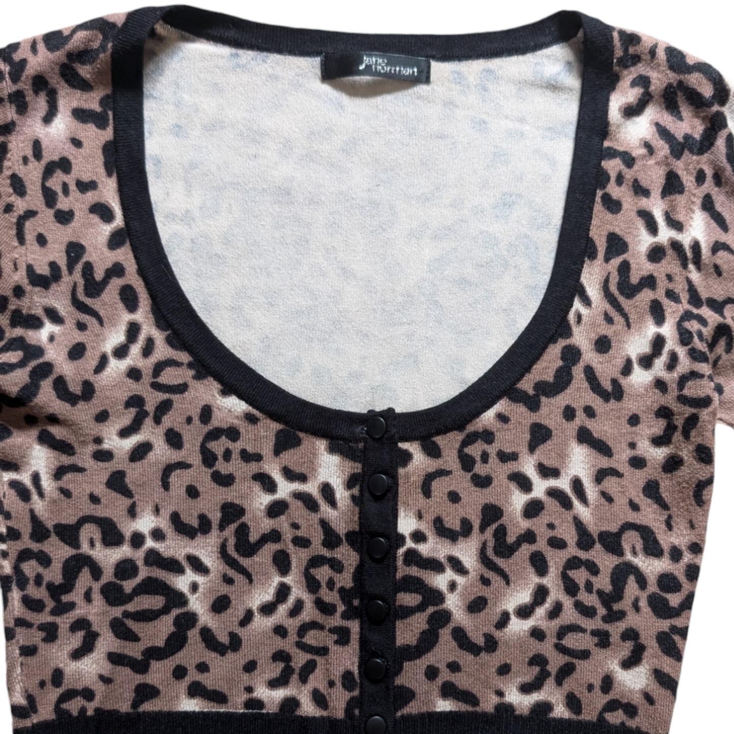 00's Jane Norman Leopard Cropped Cardigan