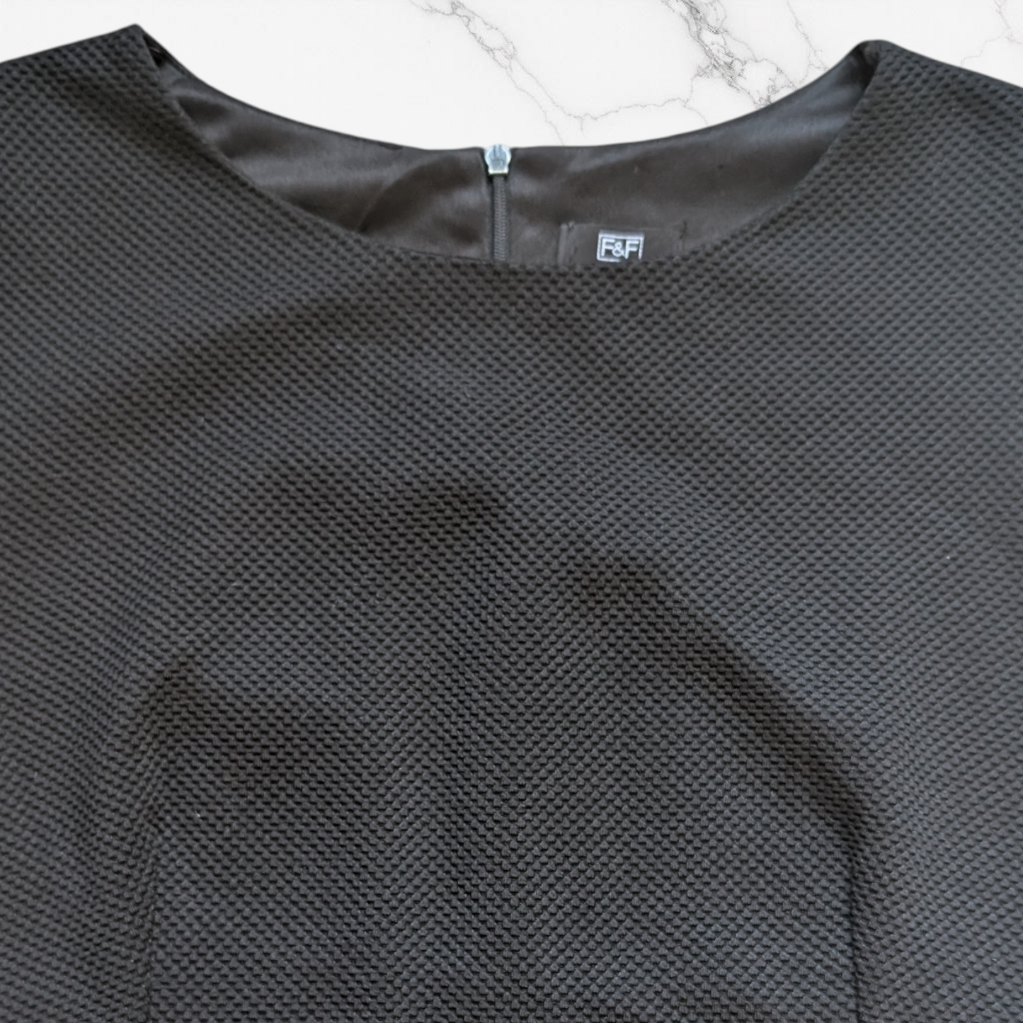 Black Textured Shift Dress