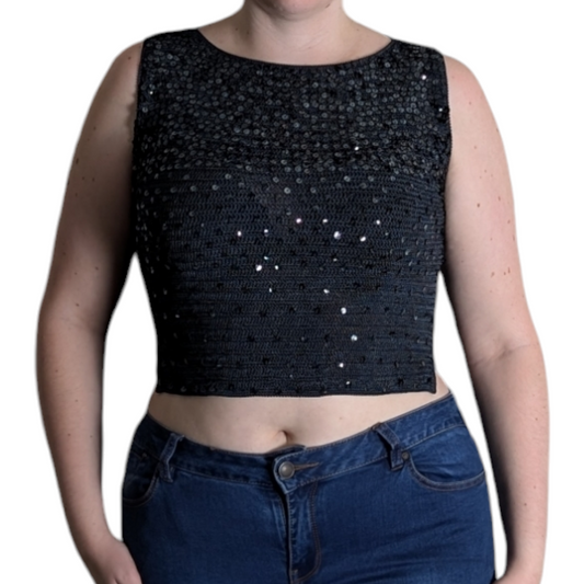 00's Sequin Cropped Vest