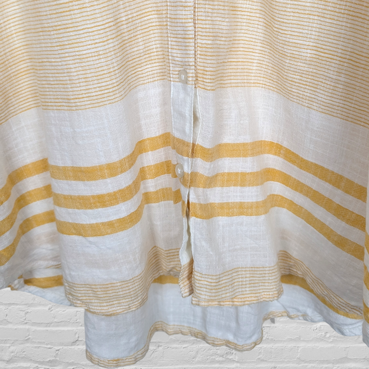 Yellow & White Striped Cotton Shirt