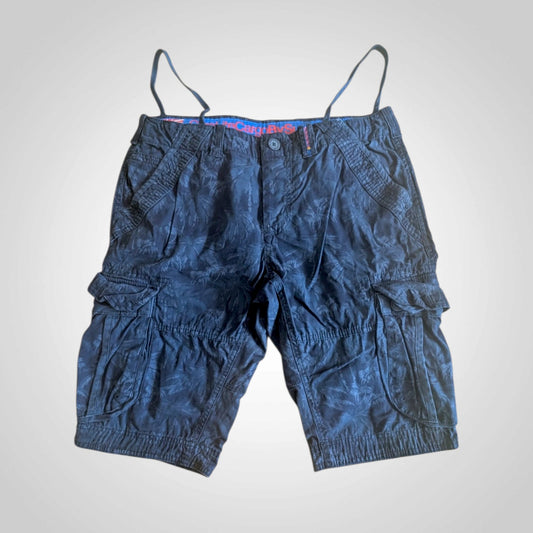 Men's Superdry Navy Palm Tree Print Cargo Shorts