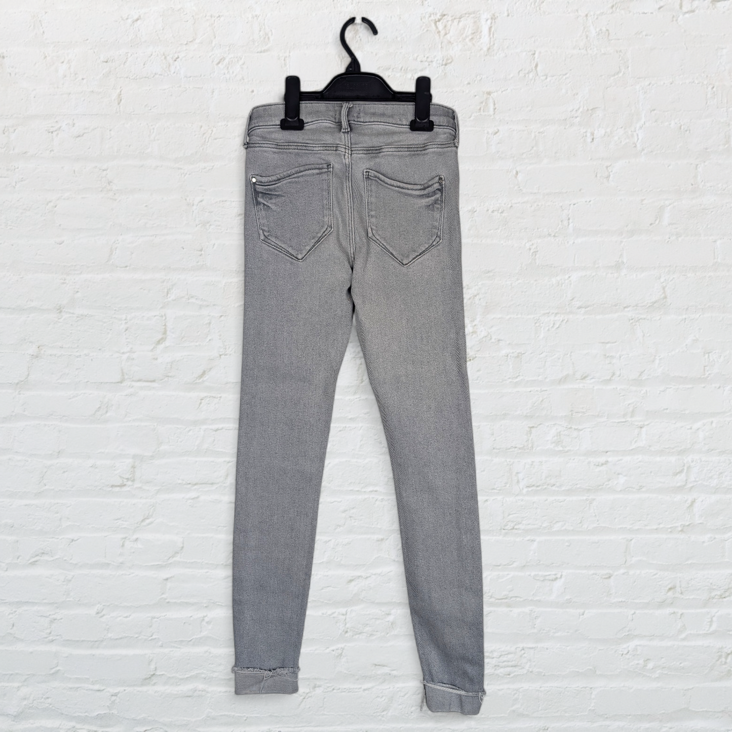 Faded Grey Distressed Skinny Denim Trousers