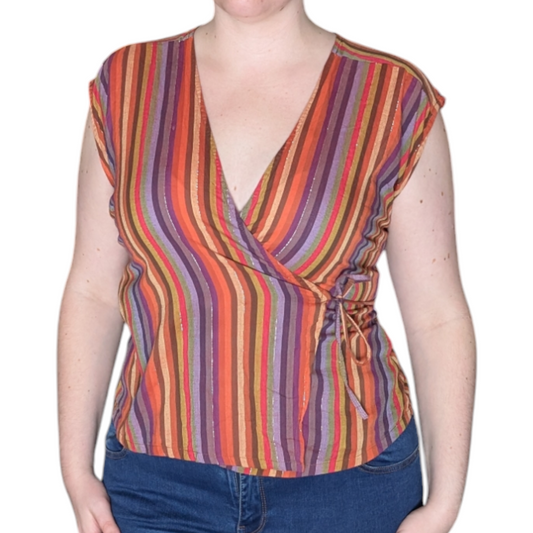 00's Rainbow Wrap Top