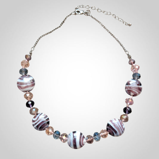 Purple Zebra Statement Necklace