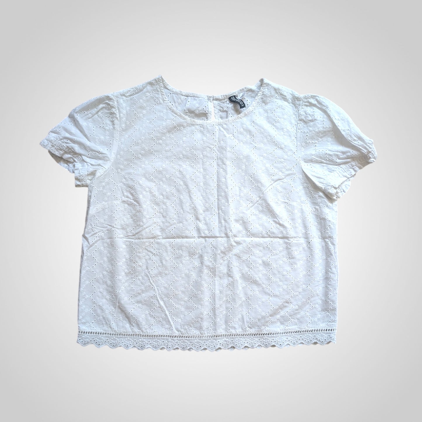 White Broderie Anglaise Cotton Blouse