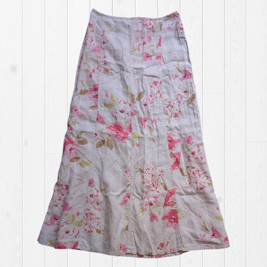 00's Floral Linen Skirt
