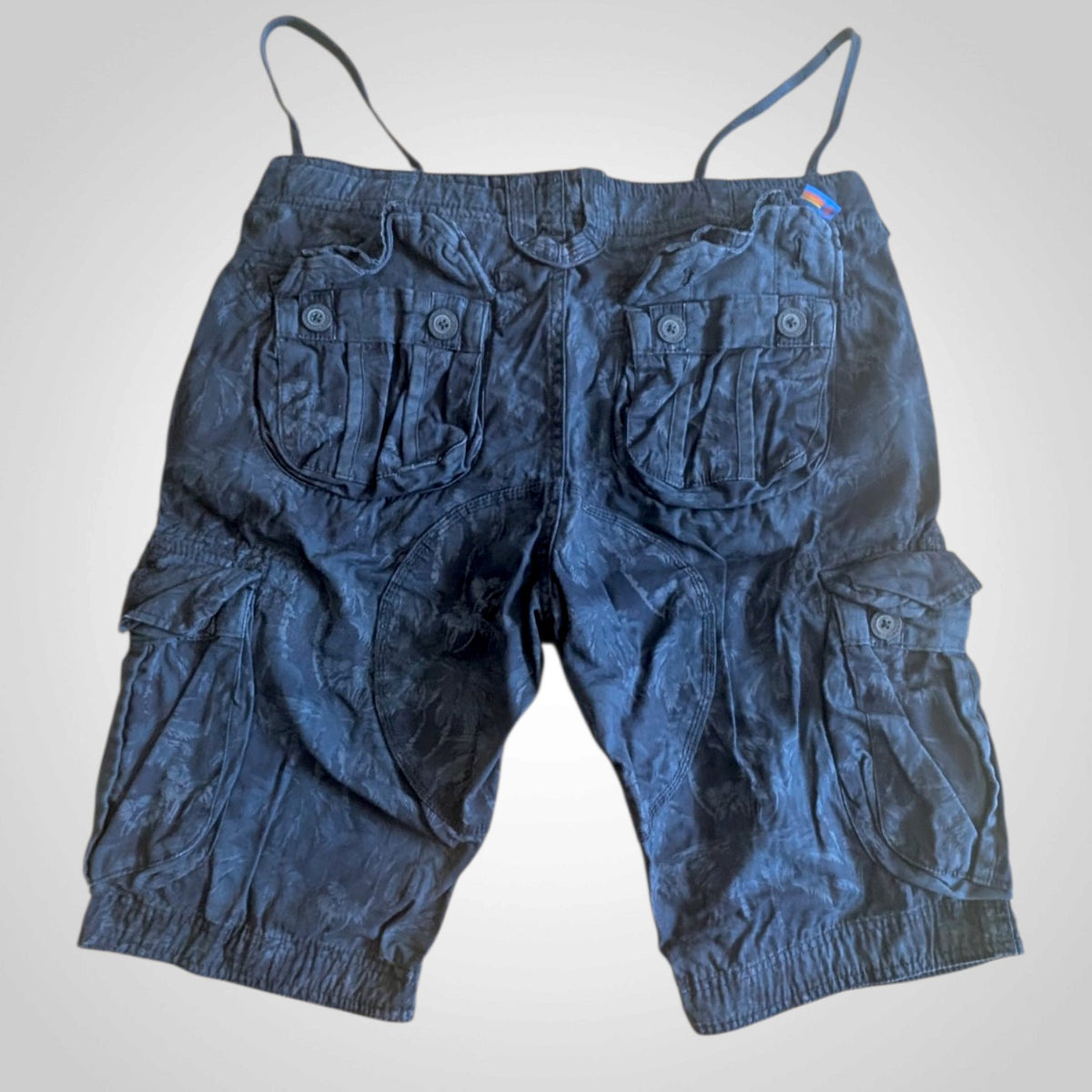 Men's Superdry Navy Palm Tree Print Cargo Shorts