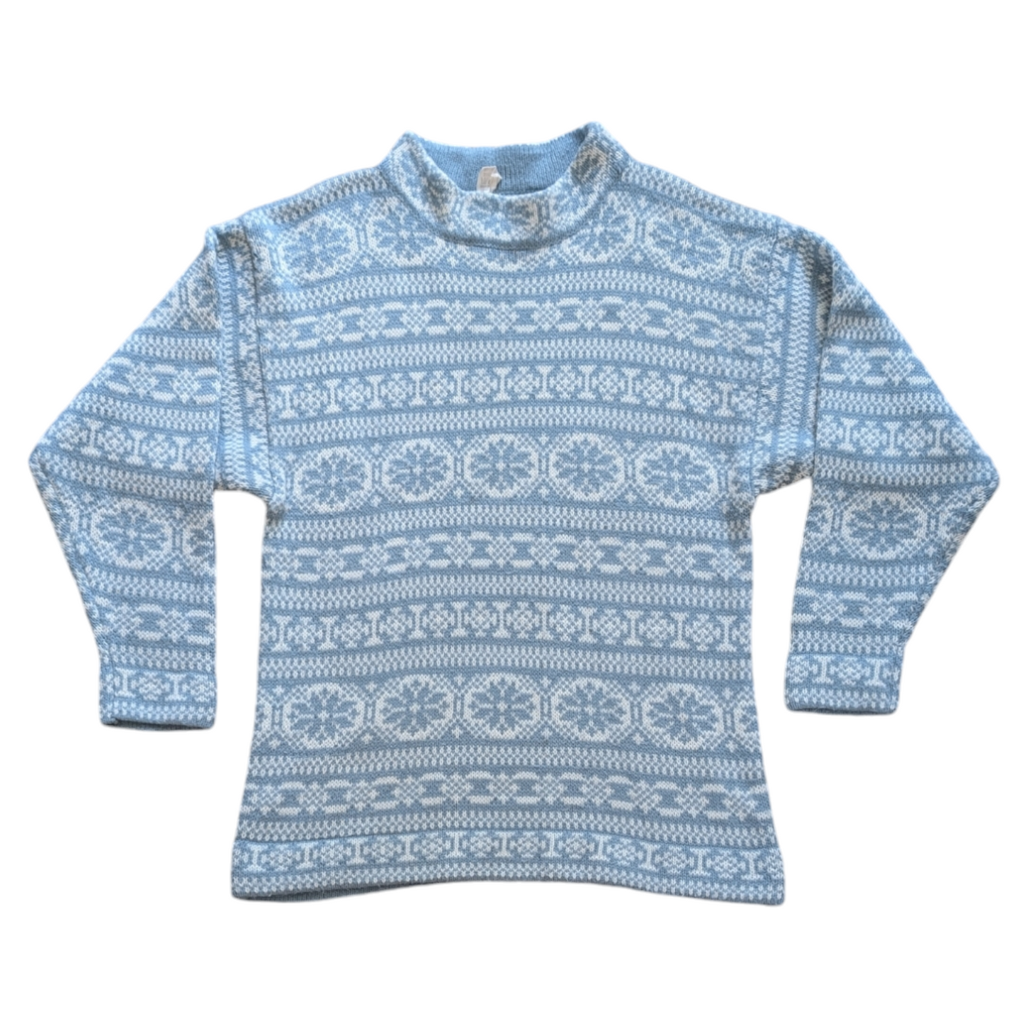 Vintage Baby Blue & White Winter Jumper