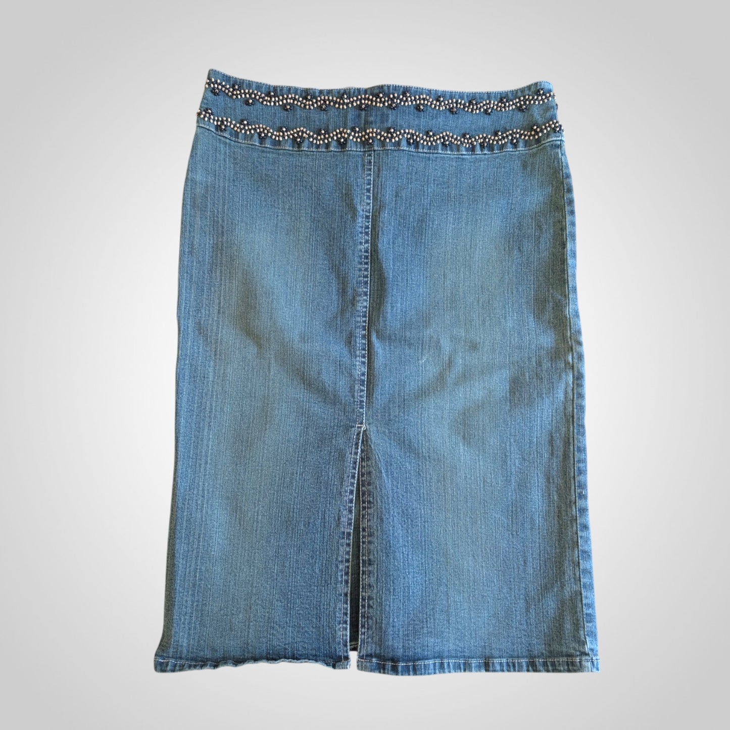00s Boho Western Denim Mini Skirt