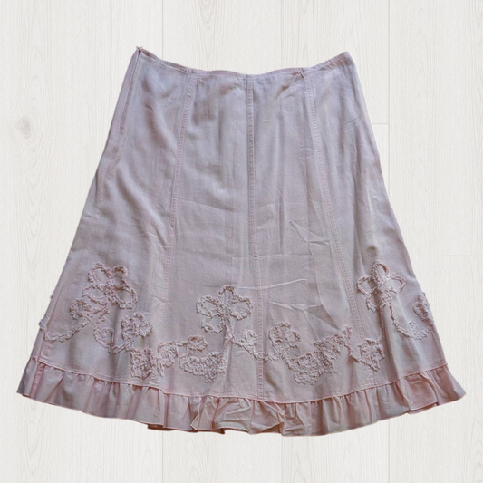 00's Blush Pink Midi Skirt