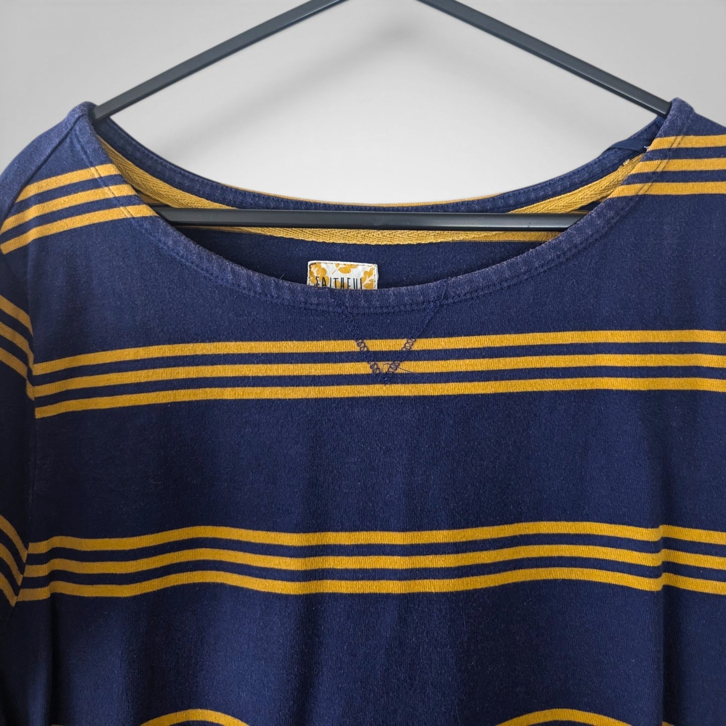 Navy & Mustard Striped Dress
