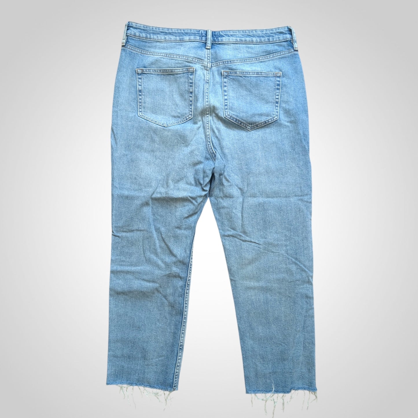 Light Blue Distressed Cropped Jeans