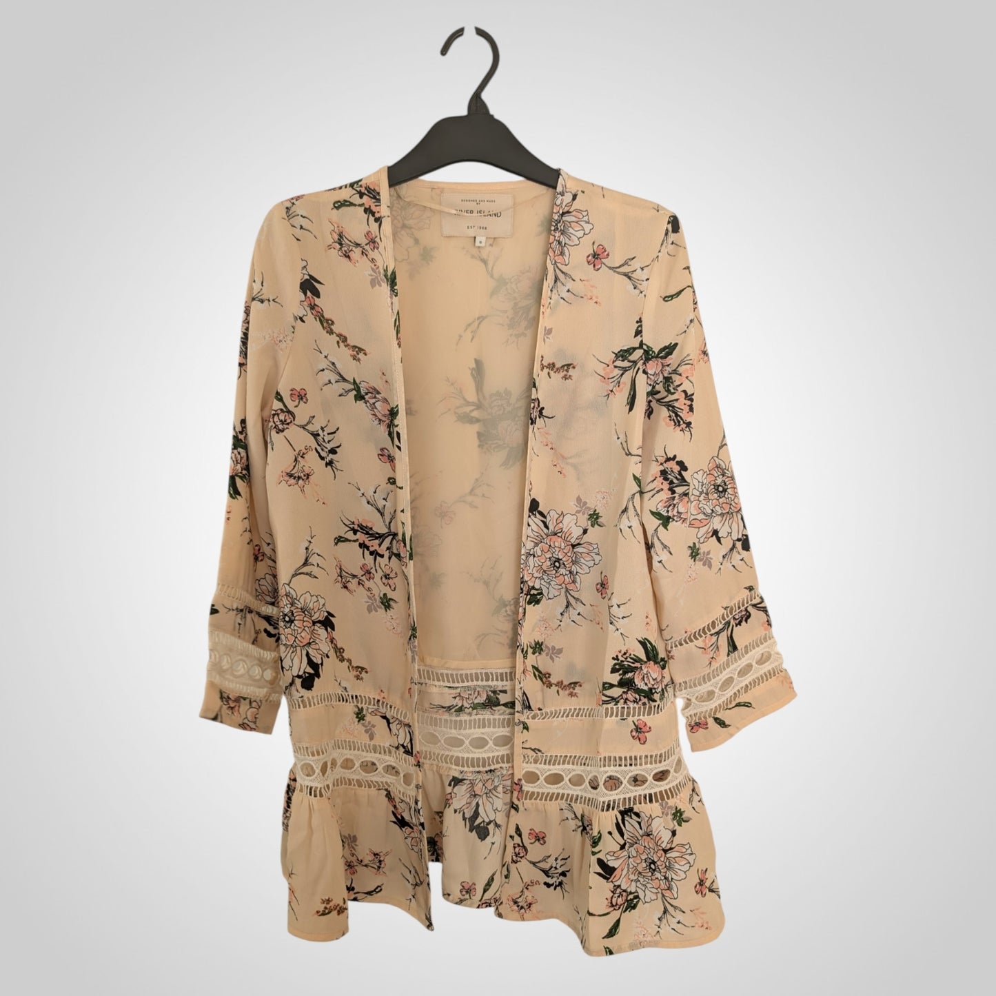 Peach Floral Kimono Jacket