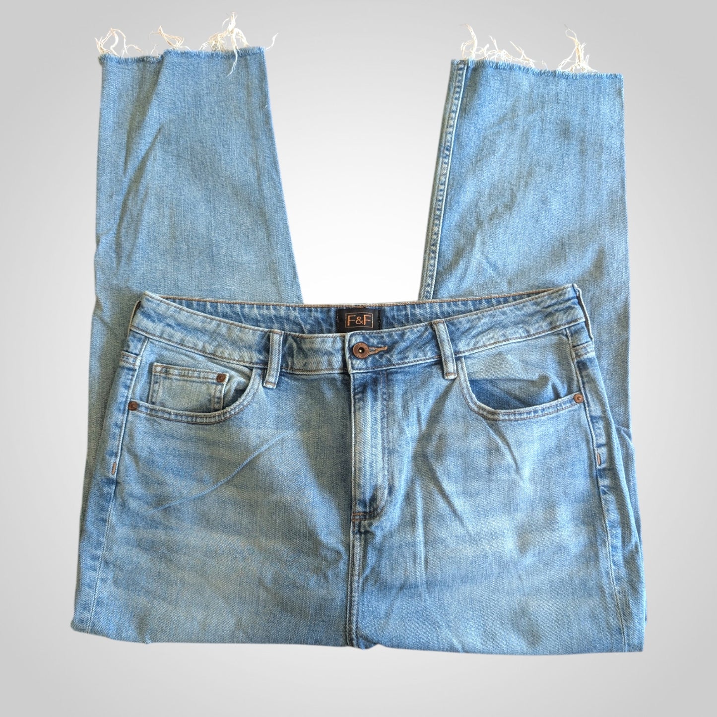 Light Blue Distressed Cropped Jeans