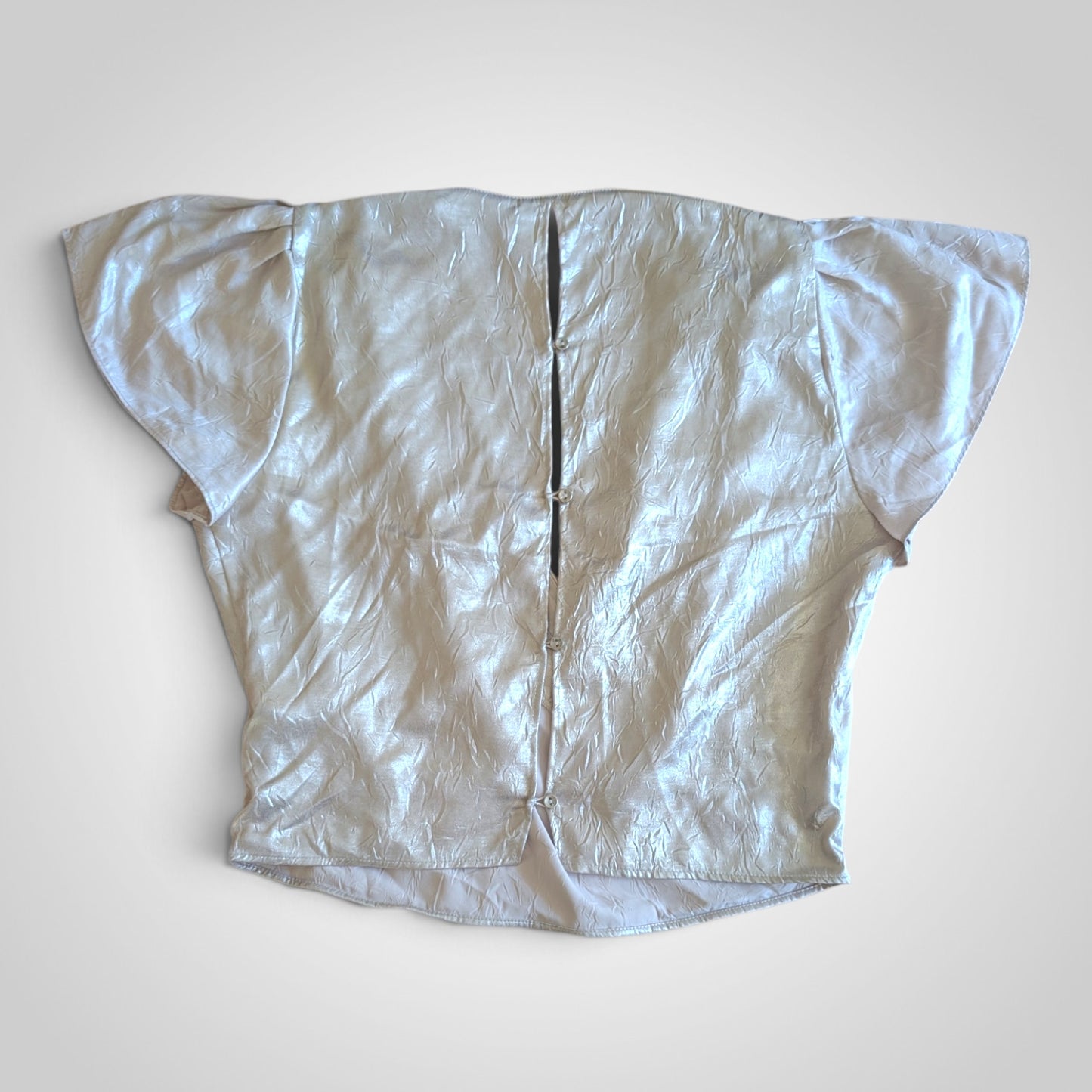 Champagne Satin Wrap Crop Top