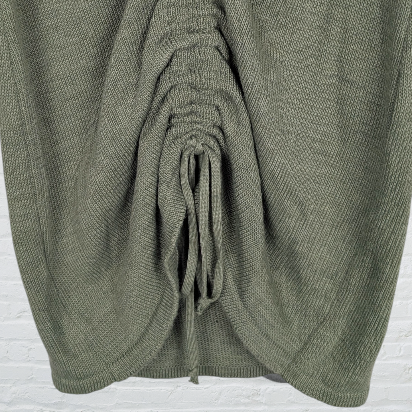Khaki Green Ruched Jumper Dress