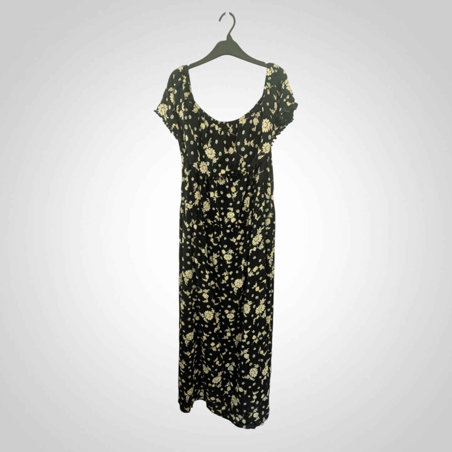 Capsule Black & Cream Floral Off The Shoulder Maxi Dress