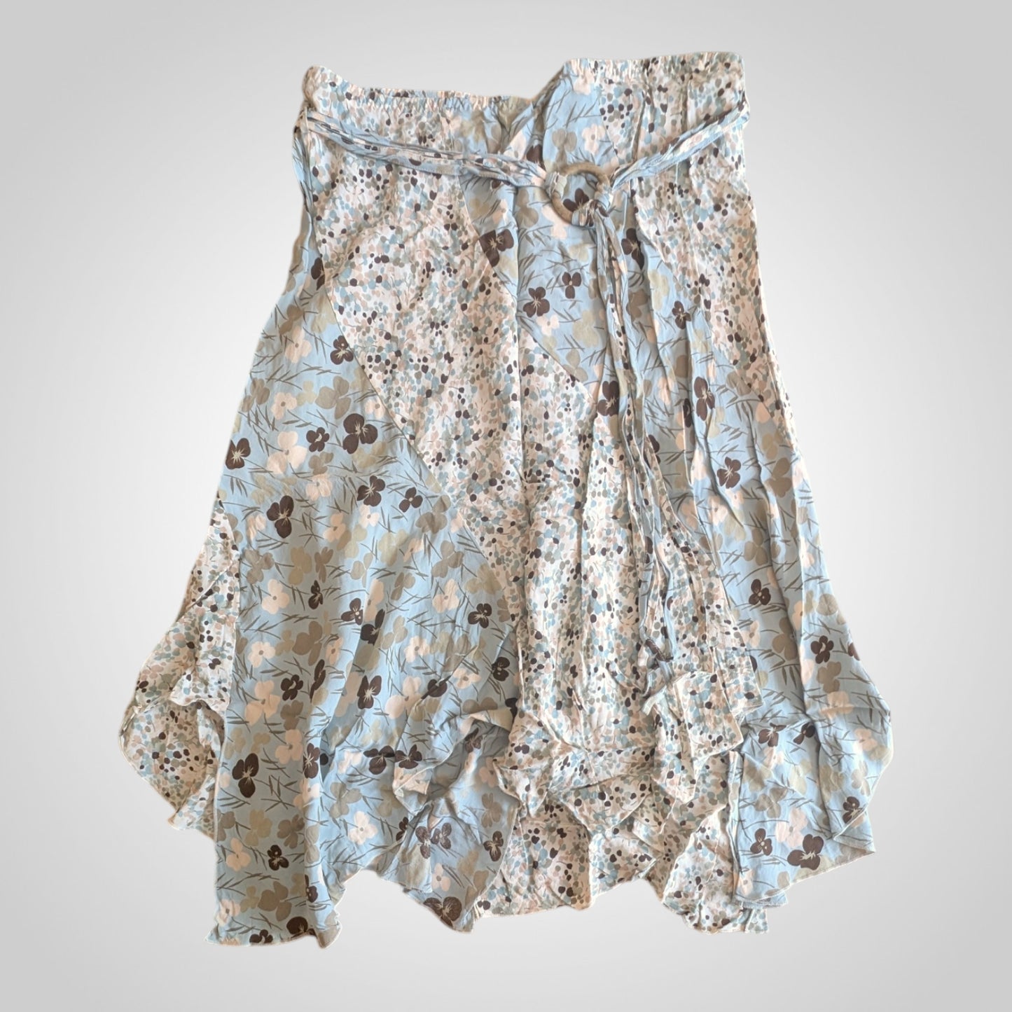 00s Fairycore Panelled Floral Hanky Hem Skirt